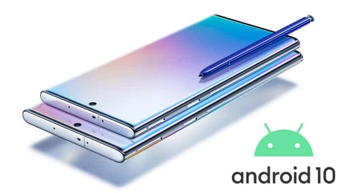 Galaxy Note 10 actualizare Android 10